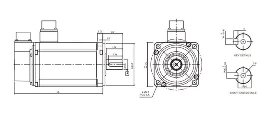 DELTA ECMA-K11320SS - 2kW Frenli Servo Motor