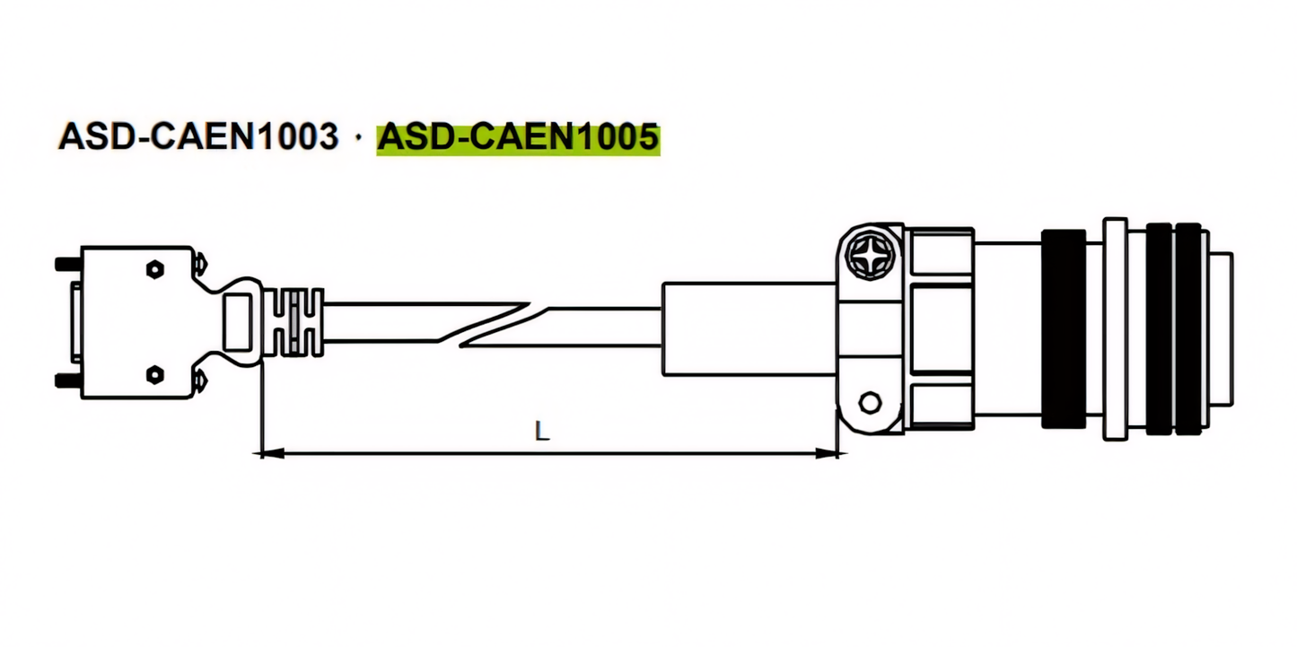 DELTA - ASDBCAEN1005 - ASDA-B2 SERVOMT. ENK. KABL.1-1,5kW 5mt