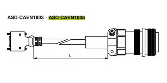 DELTA - ASDBCAEN1005 - ASDA-B2 SERVOMT. ENK. KABL.1-1,5kW 5mt