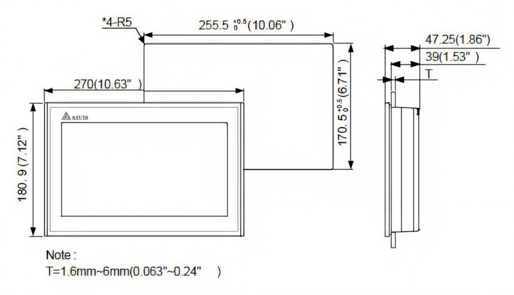 DELTA DOP-110WS – DOP-100 Serisi 10,1” Dokunmatik HMI Panel