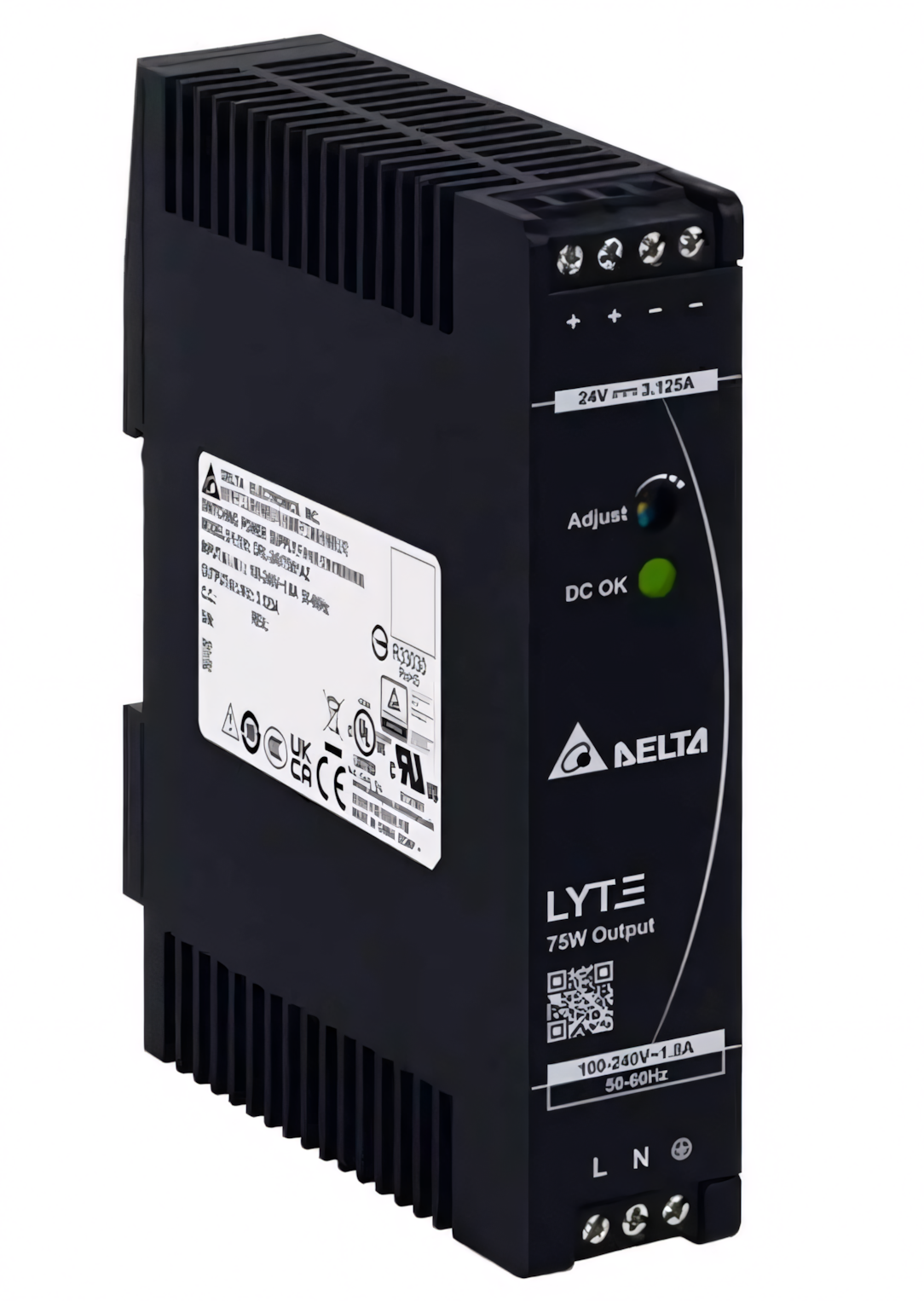 DELTA - DRL-24V75W1AZ | 24VDC 3.13A 75W Plastik Kasa Güç Kaynağı