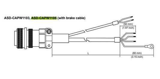 DELTA - ASD-CAPW1105 | ASDA-A2/B2 Servo Motor Güç Kablosu