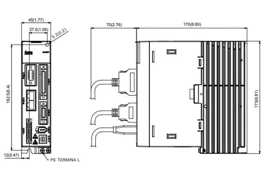 DELTA - ASD-A2-4543-E - A2 4,5W 3X380VAC ETHERCAT SERVO HIZ KONTROL