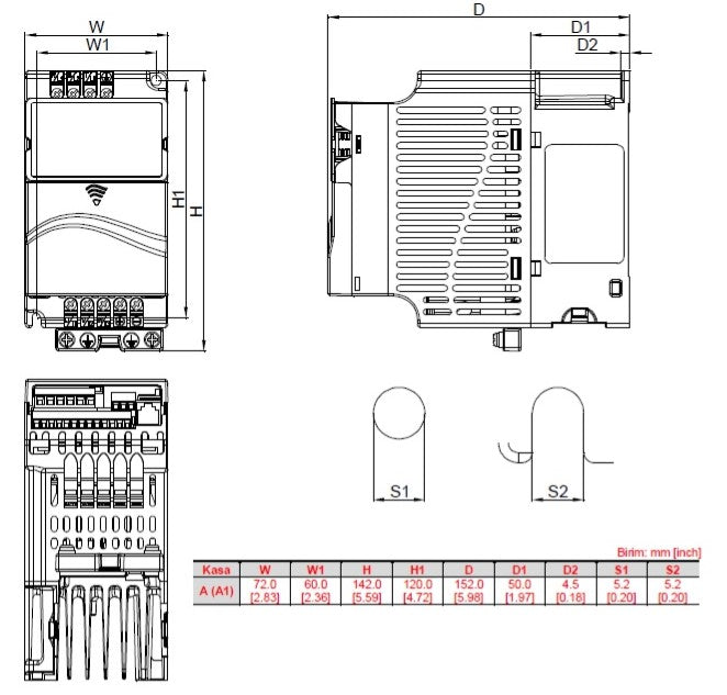 DELTA - VFD015E21A - VFD-E 1,5kW HIZ KONTROL 1F/3F