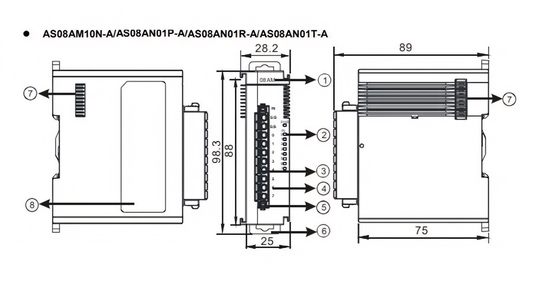 DELTA - AS08AN01R-A - AS DİJİTAL ÇIKIŞ MODÜLÜ 8DO RÖLE