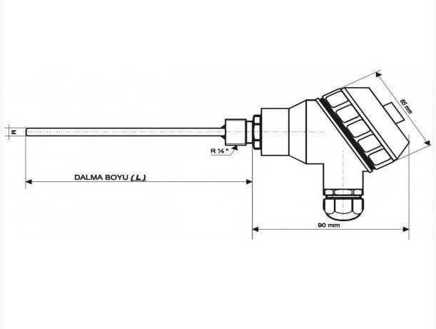 EMKO - RTK-M08-L150.1 - TERMOKUPL KAFALI 1XPT100 ÇAP 8MM BOY 15CM