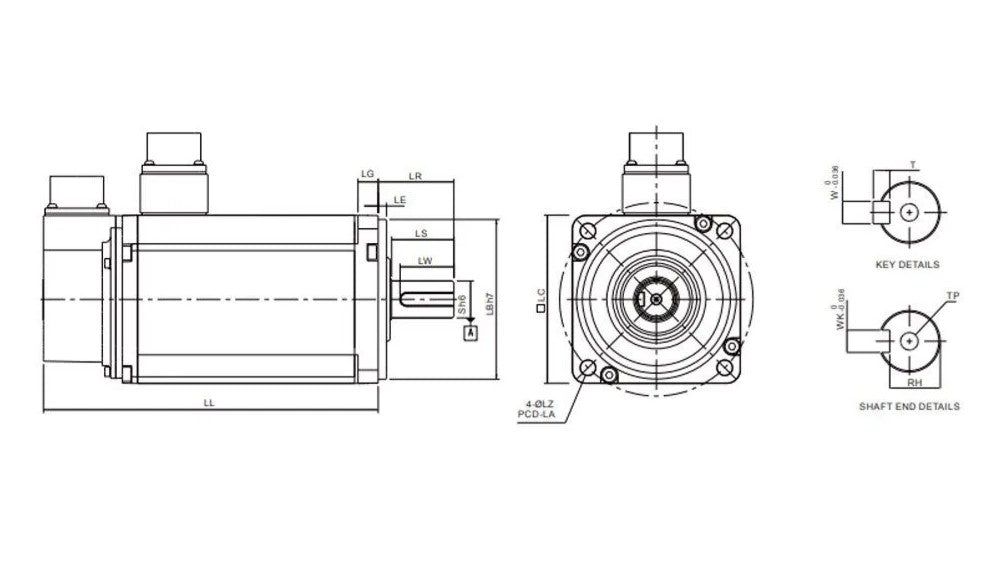 DELTA ECMA-K11320RS – 2kW Servo Motor | 9,55Nm – 2000 RPM – Artımsal Enkoder