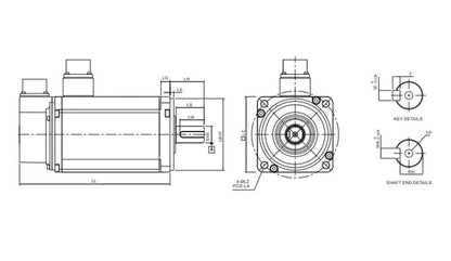 DELTA ECMA-K11320RS – 2kW Servo Motor | 9,55Nm – 2000 RPM – Artımsal Enkoder
