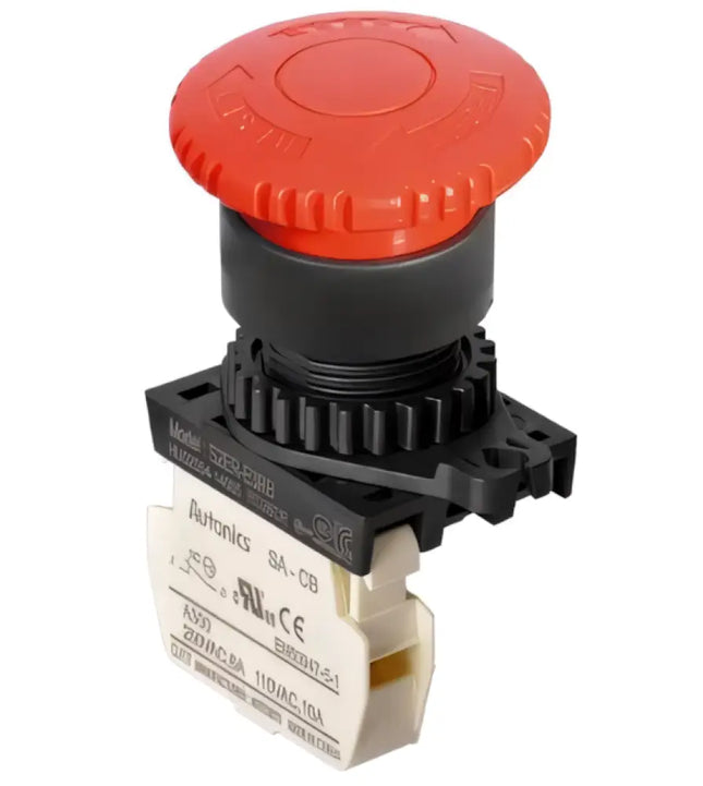 AUTONICS S2ER-E3RBM – Acil Stop Butonu | 22mm Çap | Çevir-Aç | NK Kontak