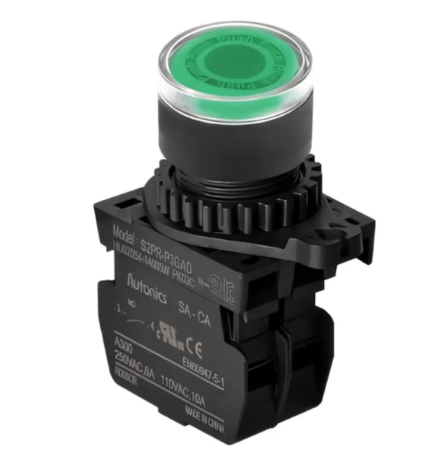 Autonics S2PR-P3GALM – 22mm Yeşil Işıklı Start Butonu