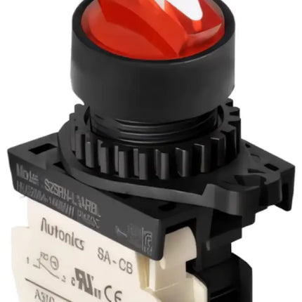 AUTONICS S2SRN-L3ARBLM – Işıklı Mandal Kalıcı Anahtar (0-1) | 100-220V AC | Kırmızı LED Göstergeli