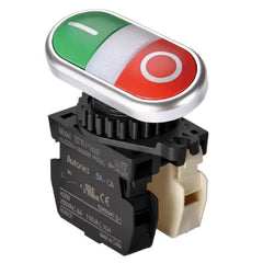 AUTONICS S2TR-P3WABLM – Işıklı İkiz Buton | 0-1 Konum – 1NA + 1NK – 100-220V AC