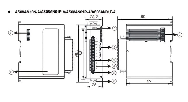 DELTA - AS08AN01R-A - AS DİJİTAL ÇIKIŞ MODÜLÜ 8DO RÖLE