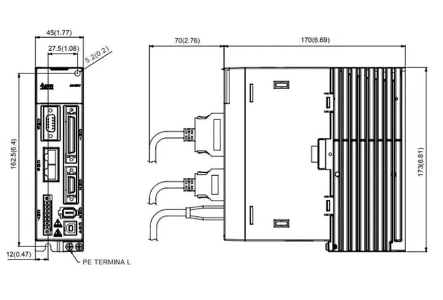 DELTA - ASD-A2-4543-E - A2 4,5W 3X380VAC ETHERCAT SERVO HIZ KONTROL