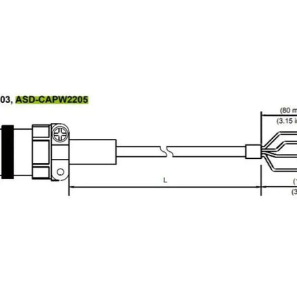 Delta ASD-CAPW2205 – ASDA-A2 Servo Motor Güç Kablosu 3.5–5kW 5 Metre