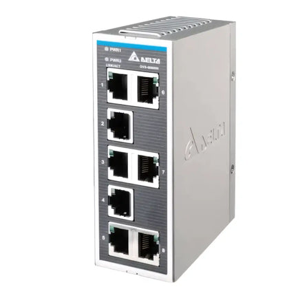 Delta DVS-008R00 8 Port Endüstriyel Unmanaged Ethernet Switch – DIN Ray & Duvar Tipi