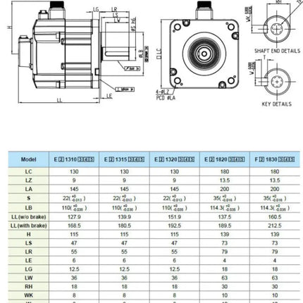 DELTA - ECM-B3M-K21320SS1 - B3 Servo Motor 2kW 24-Bit Inc. Enkoder Frenli