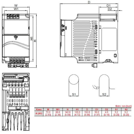 Delta VFD007E21T – VFD-E Serisi 0,75 kW Frekans İnvertörü