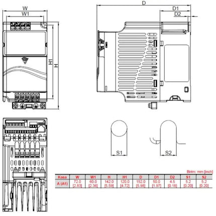 DELTA - VFD015E21A - VFD-E 1,5kW HIZ KONTROL 1F/3F