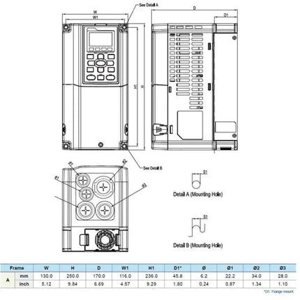 DELTA VFD022C43A-21 - C2000 PLUS 2,2kW Hız Kontrol Cihazı