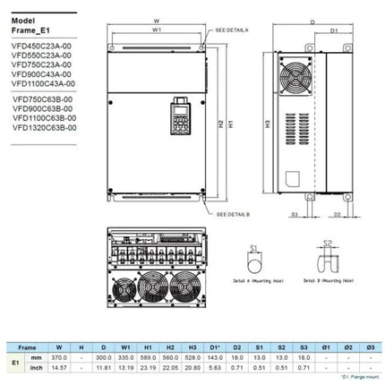 DELTA VFD1100C43A-00 - C2000 PLUS 110kW Hız Kontrol Cihazı