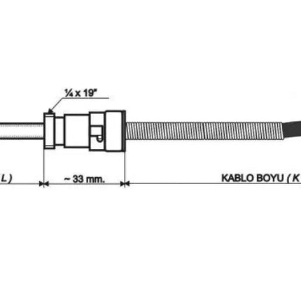 EMKO RT-M06-L050-K03 - Termokupl Kablolu PT100 Sıcaklık Sensörü