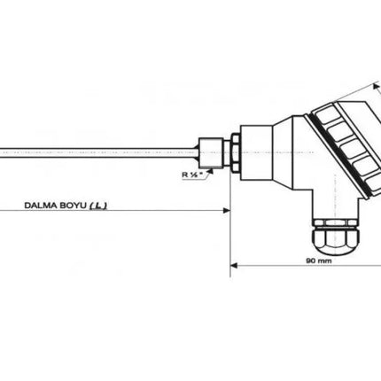 EMKO - RTK-M08-L150.1 - TERMOKUPL KAFALI 1XPT100 ÇAP 8MM BOY 15CM