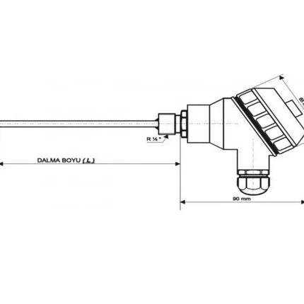 EMKO - RTKR-M06-L150.2 - TERMOKUPL KAFALI 2XPT100 ÇAP 6MM BOY 15CM REKORLU