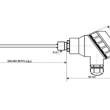 EMKO RTKR-M08-L100.2 - Termokupl Kafalı 2xPT100