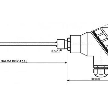 EMKO RTKR-M08-L200.1 316K - Termokupl Kafalı PT100 Sıcaklık Sensörü